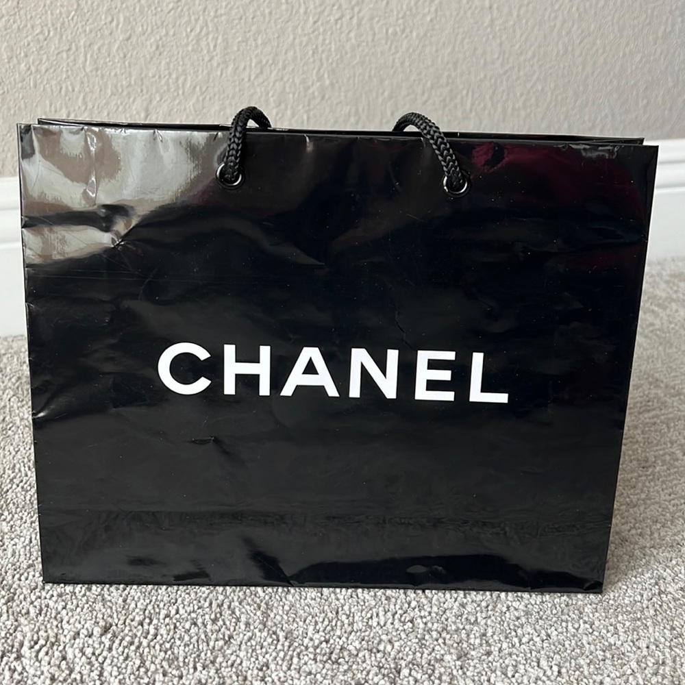 CHANEL black paper bag